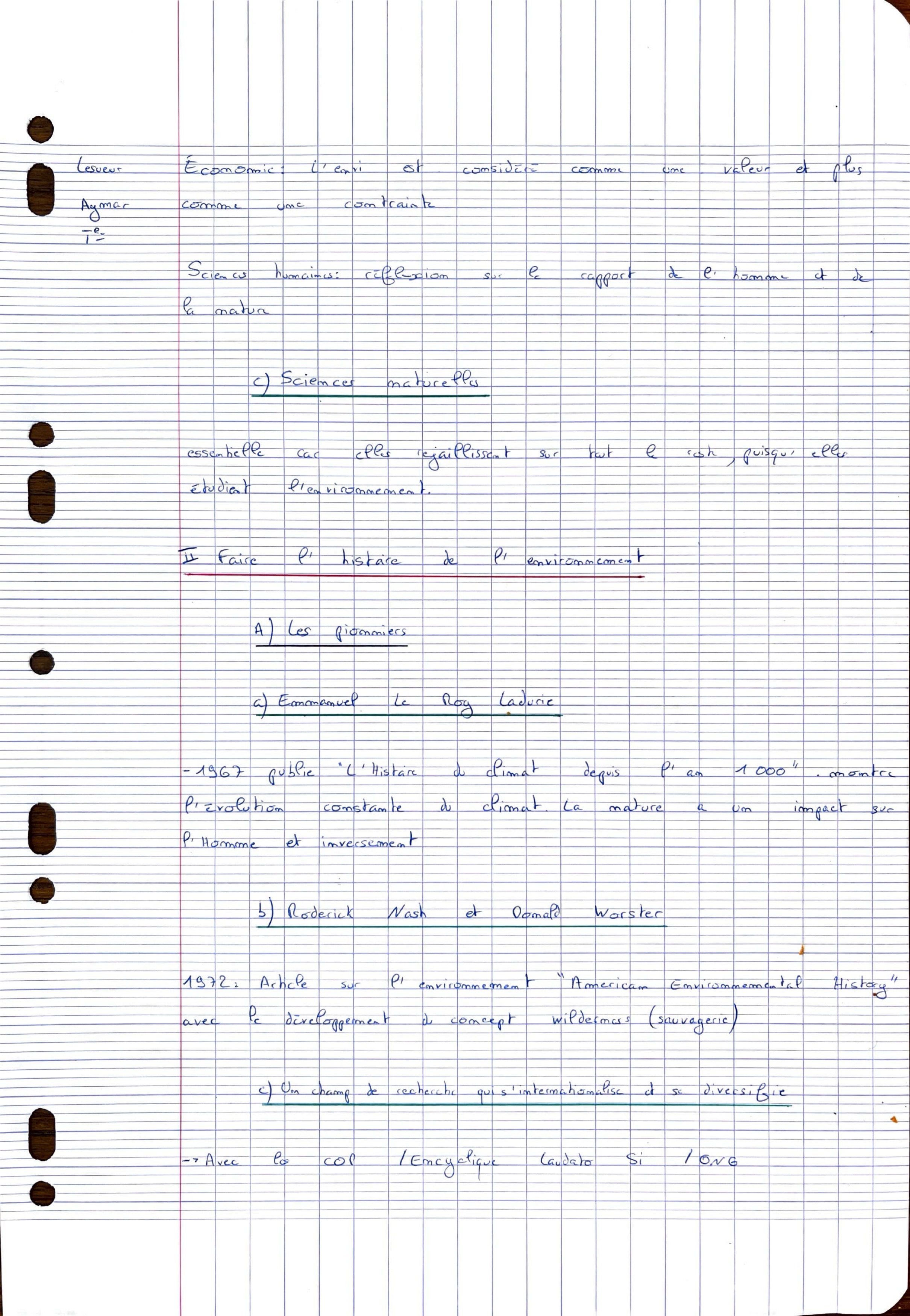 Notes environnement 1