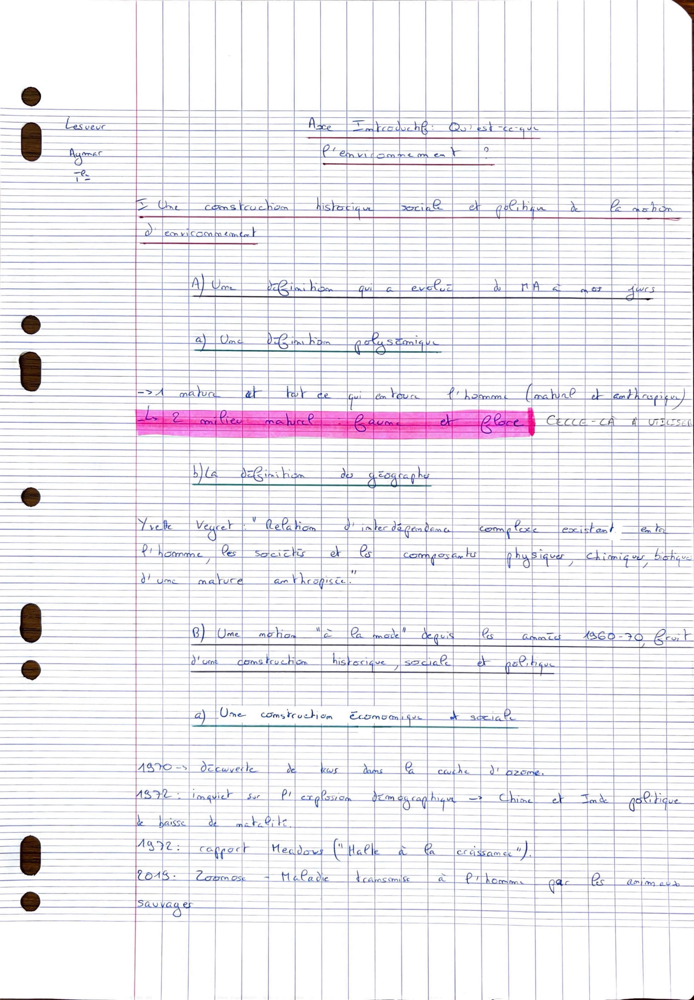 Notes environnement 4